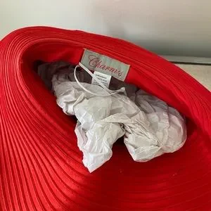 Accessories | Nwt Charm Ny Red Wide Brim Rhinestones Derby  display picture 1
